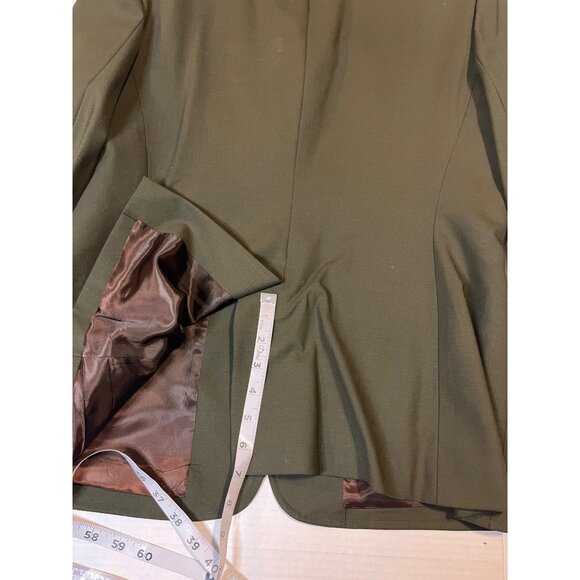VTG-NWT-Ralph Lauren Women equestrian buttons blazer jacket wool Olive Green 14P - Picture 16 of 16